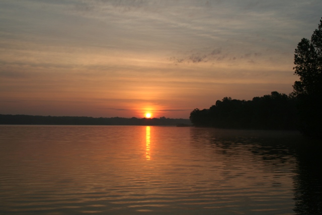 Sunrise on Grand Lake O the Cherokee, Oklahoma Copyright 2014 by R.A. Robbins